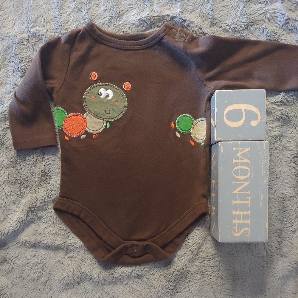 Hungry Caterpillar Chocolate Brown Onesie 3-6 mo